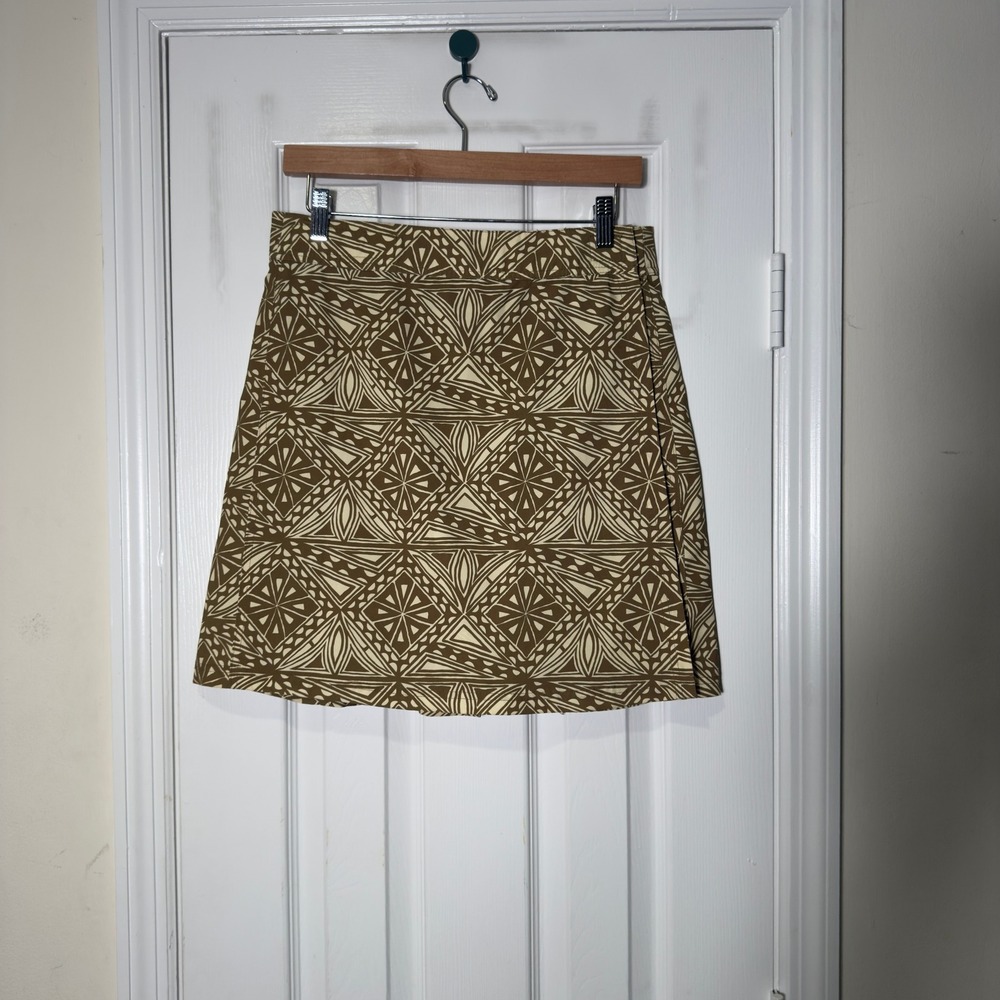 RipSkirt Hawaii Wrap Skirt Womens Small Olive Green Tribal‎ Geometric Adjustable